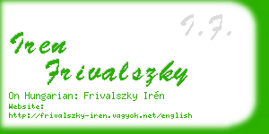 iren frivalszky business card